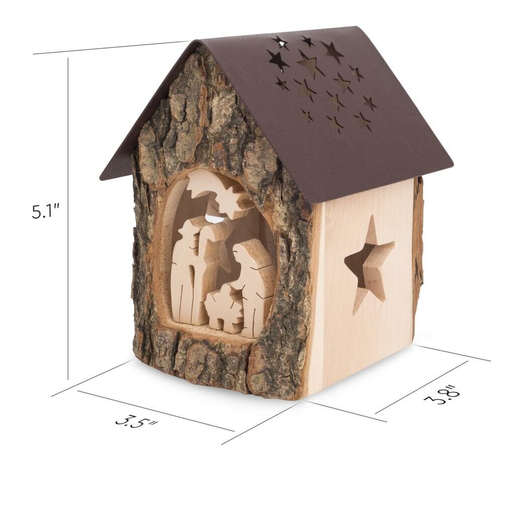 Wooden Bark Candle Holder