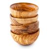 Four wooden bowls stacked on top of each other.