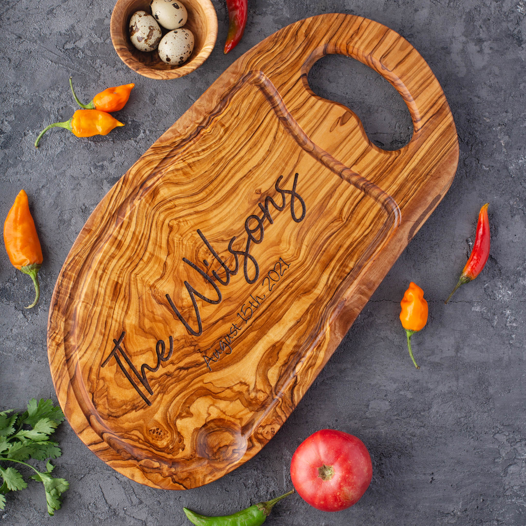 Wood BBQ Cutting Board Personalized - 16"