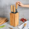 Premium Olive Wood Knife Holder