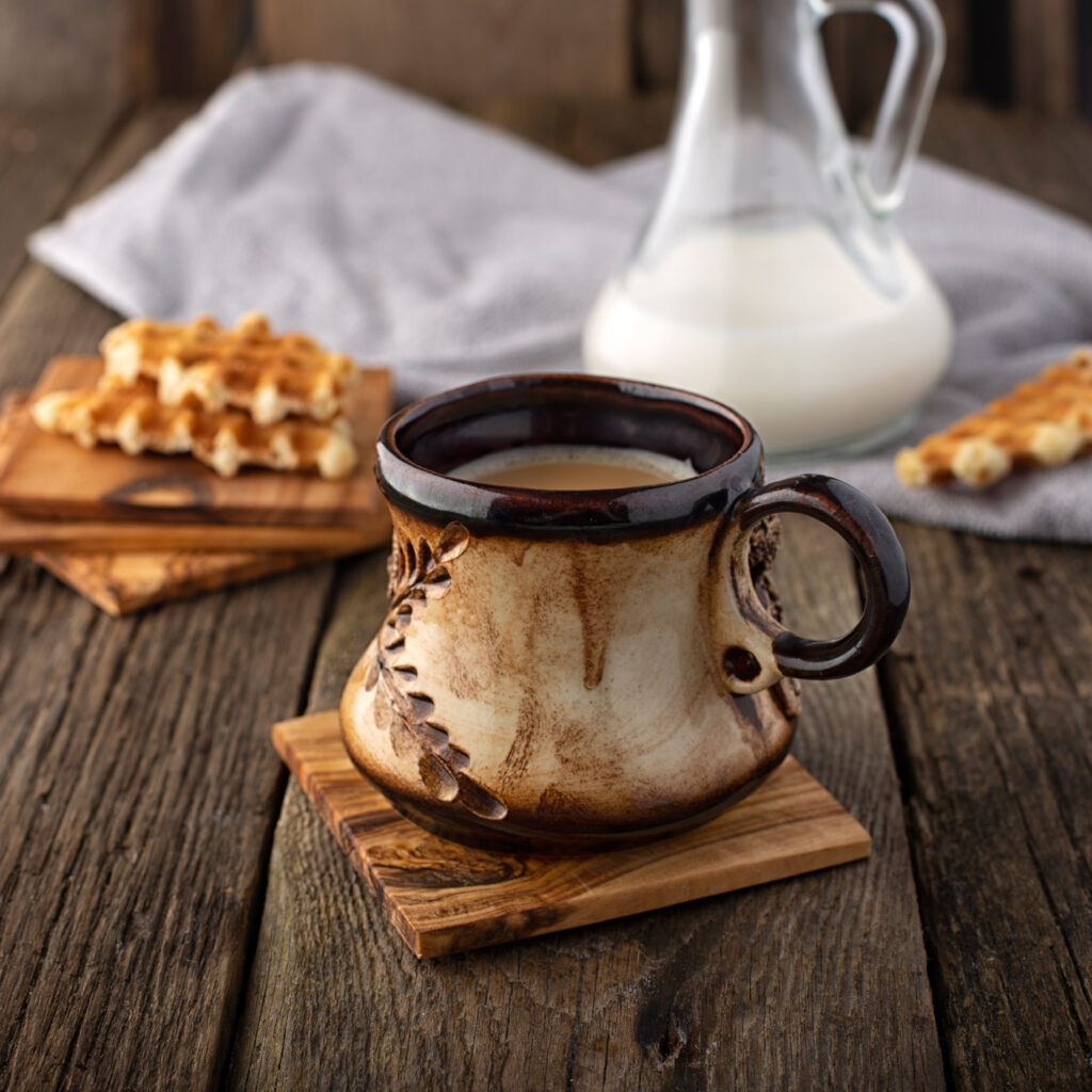 4 Olive Wood Drink Coasters