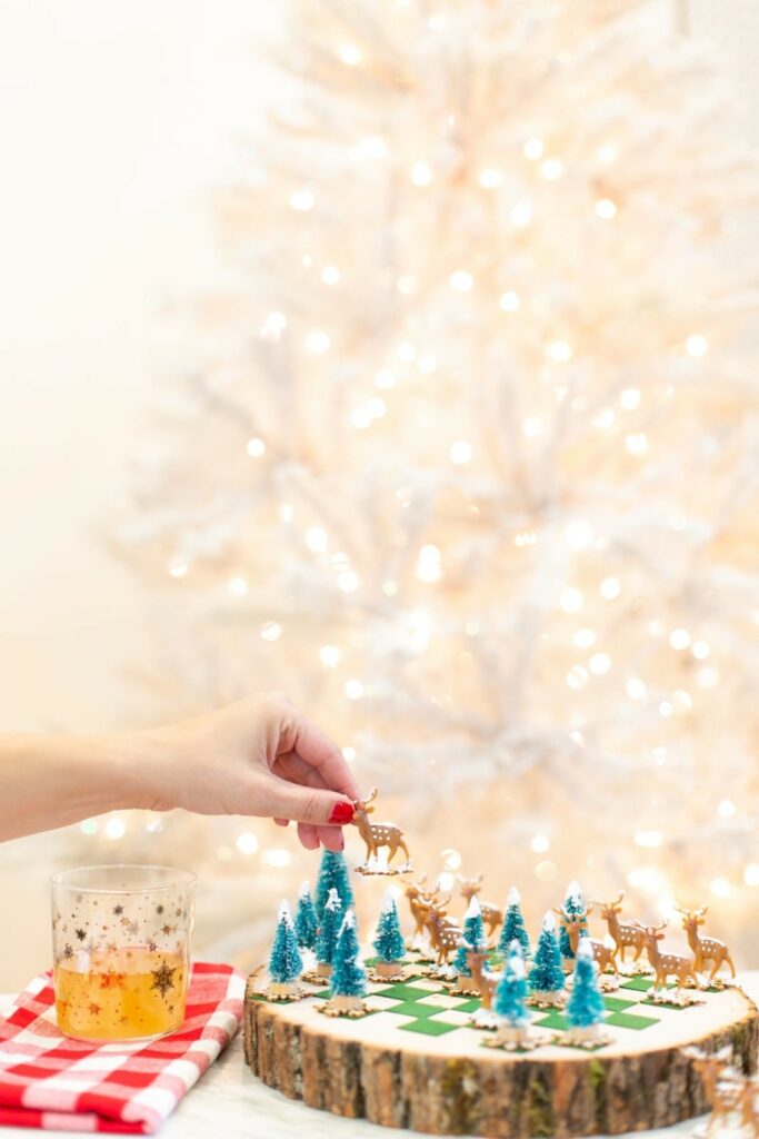 Winter Checkers Game