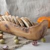 Wooden Bread Bowl with bread