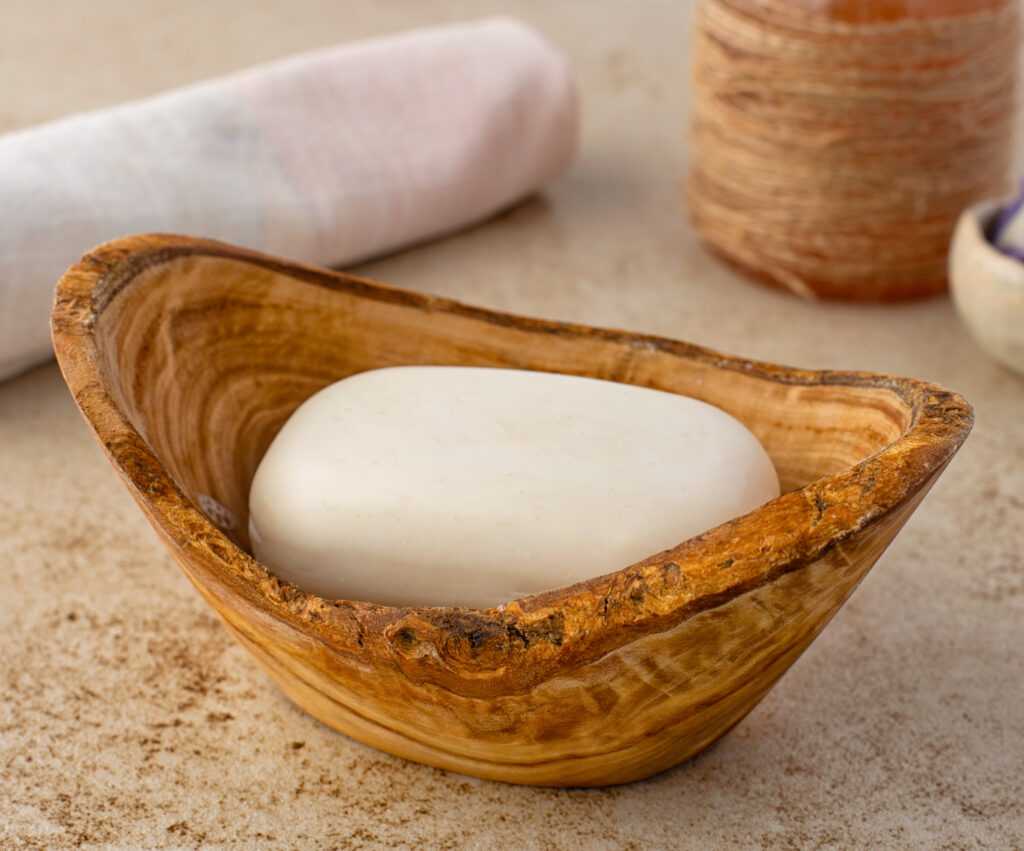 Round Wood Soap Dish