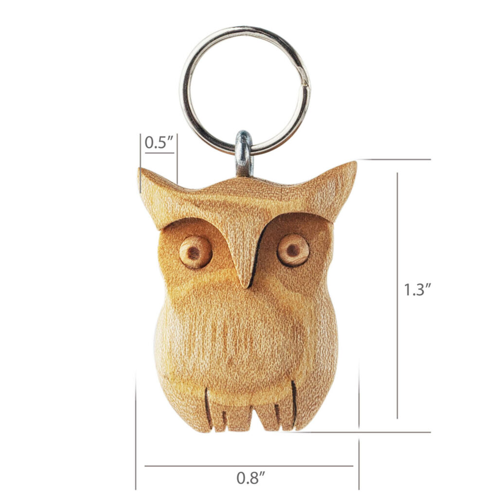 Wooden Owl Keychain