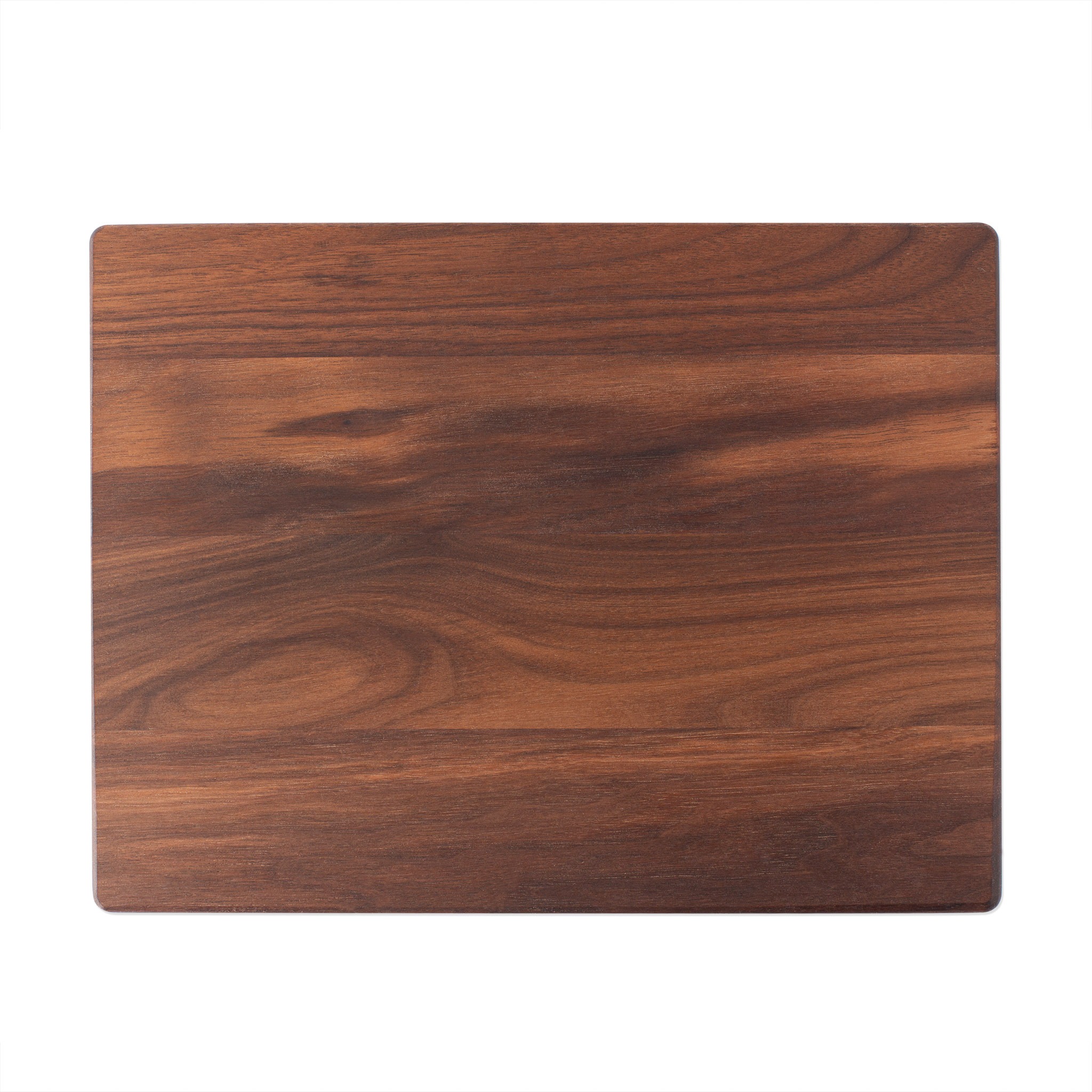Wooden cutting board on a white background.