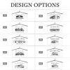A list of design options for a house.