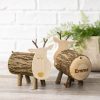 Personalized Wooden Piggy Bank with Bark