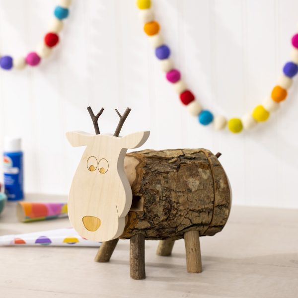 Personalized Wooden Piggy Bank with Bark