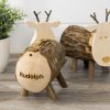 Personalized Wooden Piggy Bank with Bark