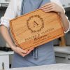 Personalized Couple's Cutting Board with Floral Initials