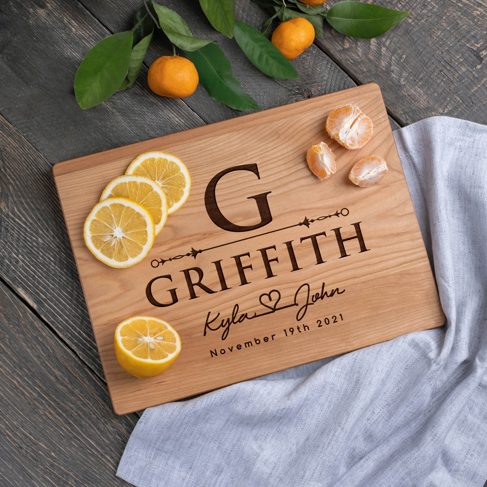 Personalized Couples Cutting Board