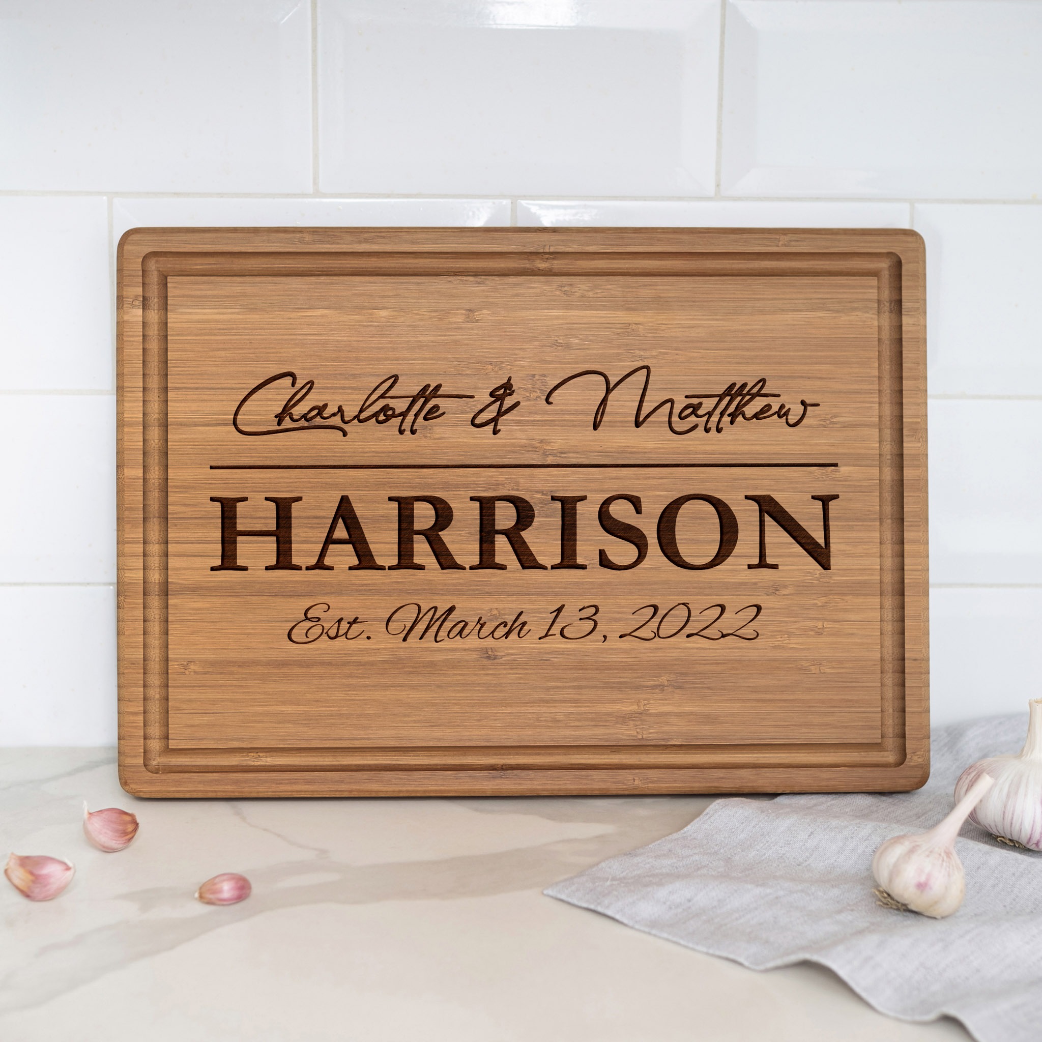 Personalized Cutting Board for Wedding & Anniversary