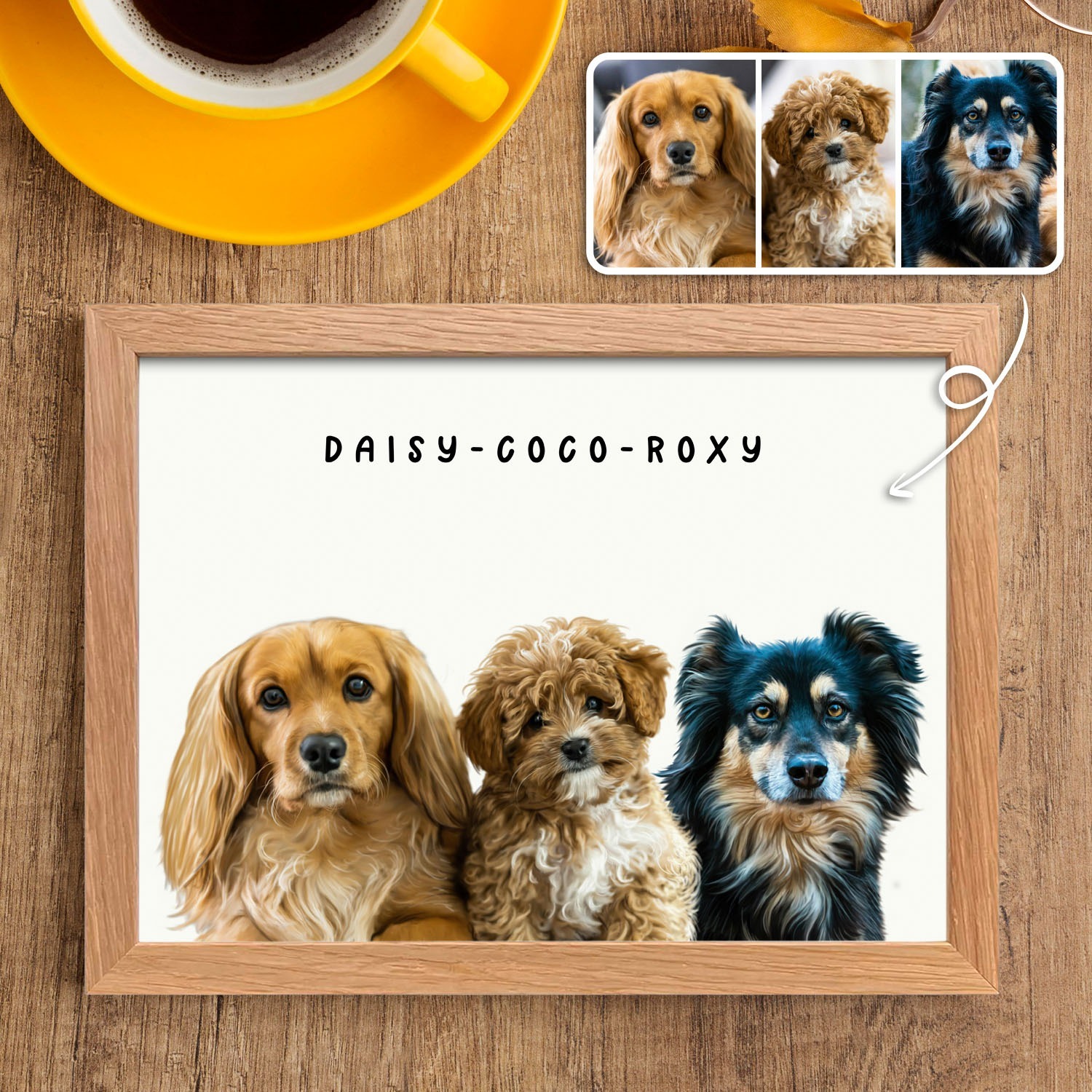 Custom Digital Watercolor Pet Portrait