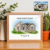 Custom House Portrait Sketch with Frame
