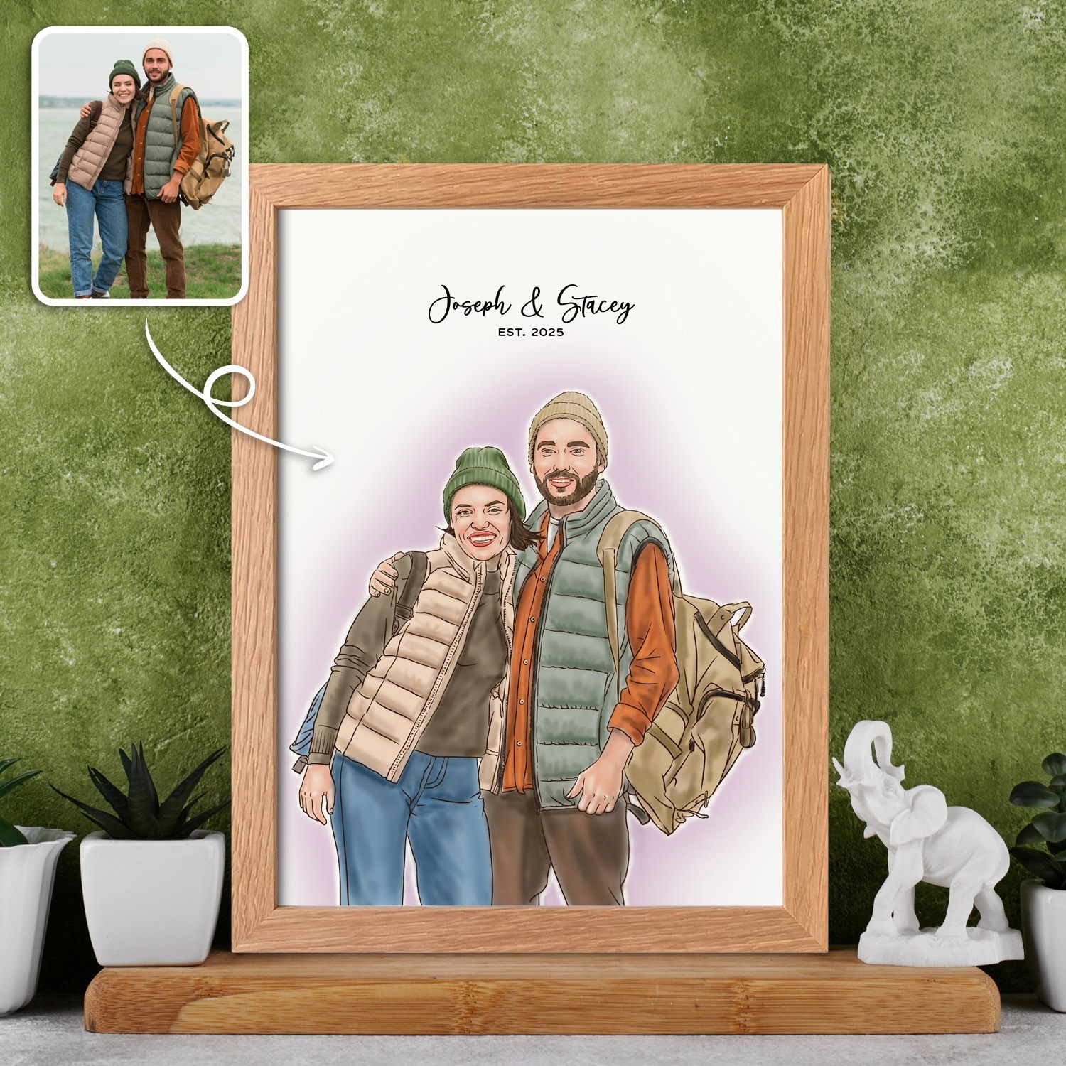 Custom Watercolor Family Portrait Sketch