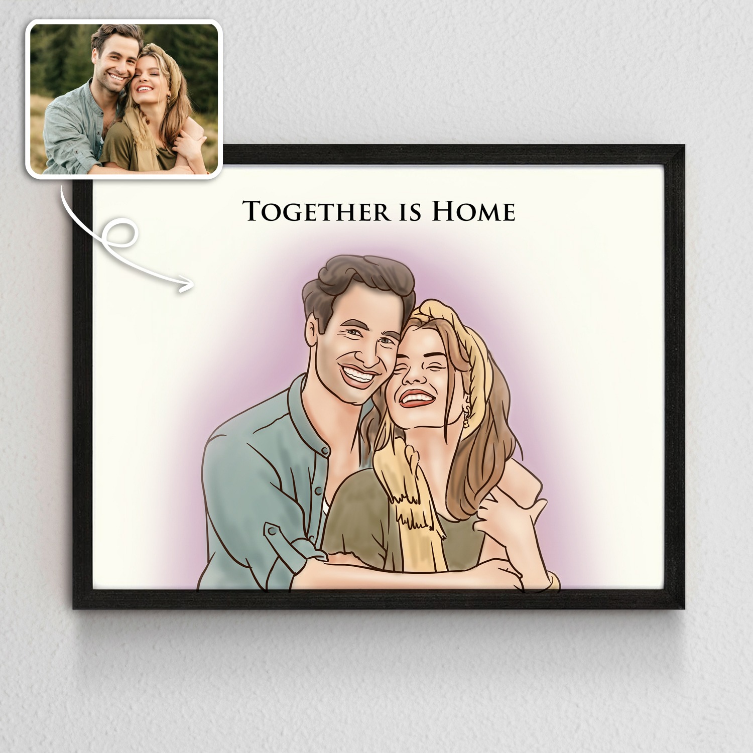Custom Watercolor Family Portrait Sketch