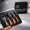 Stainless Steel Cheese Knife Set in Black Gift Box – Corporate, Client & Employee Gift