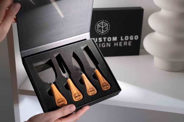 Stainless Steel Cheese Knife Set in Black Gift Box – Corporate, Client & Employee Gift