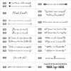 A collection of various hand-lettered kitchen-themed quotes suitable for wall art or decor.