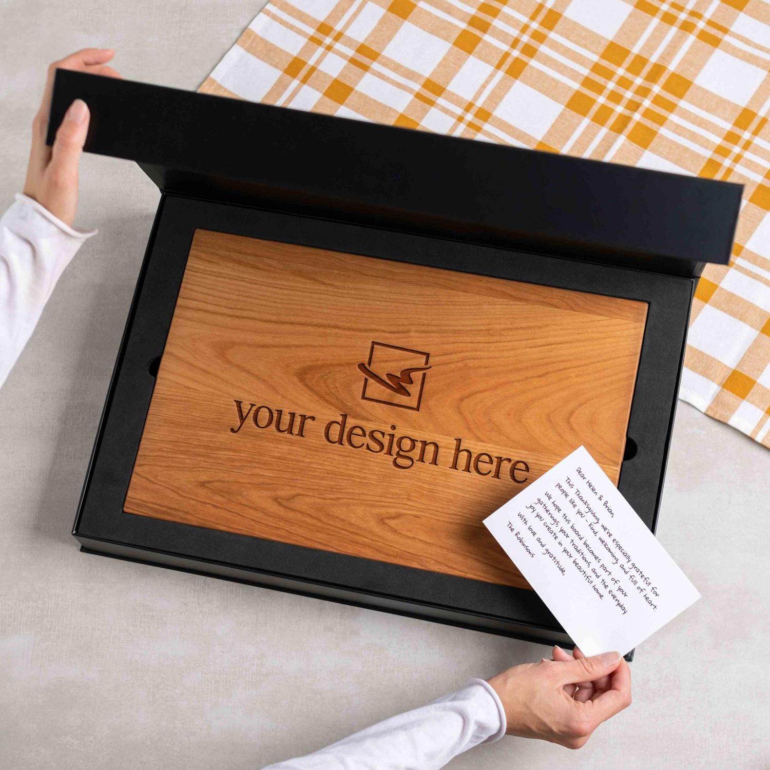 Custom Logo Cutting Board with Optional Premium Gift Box
