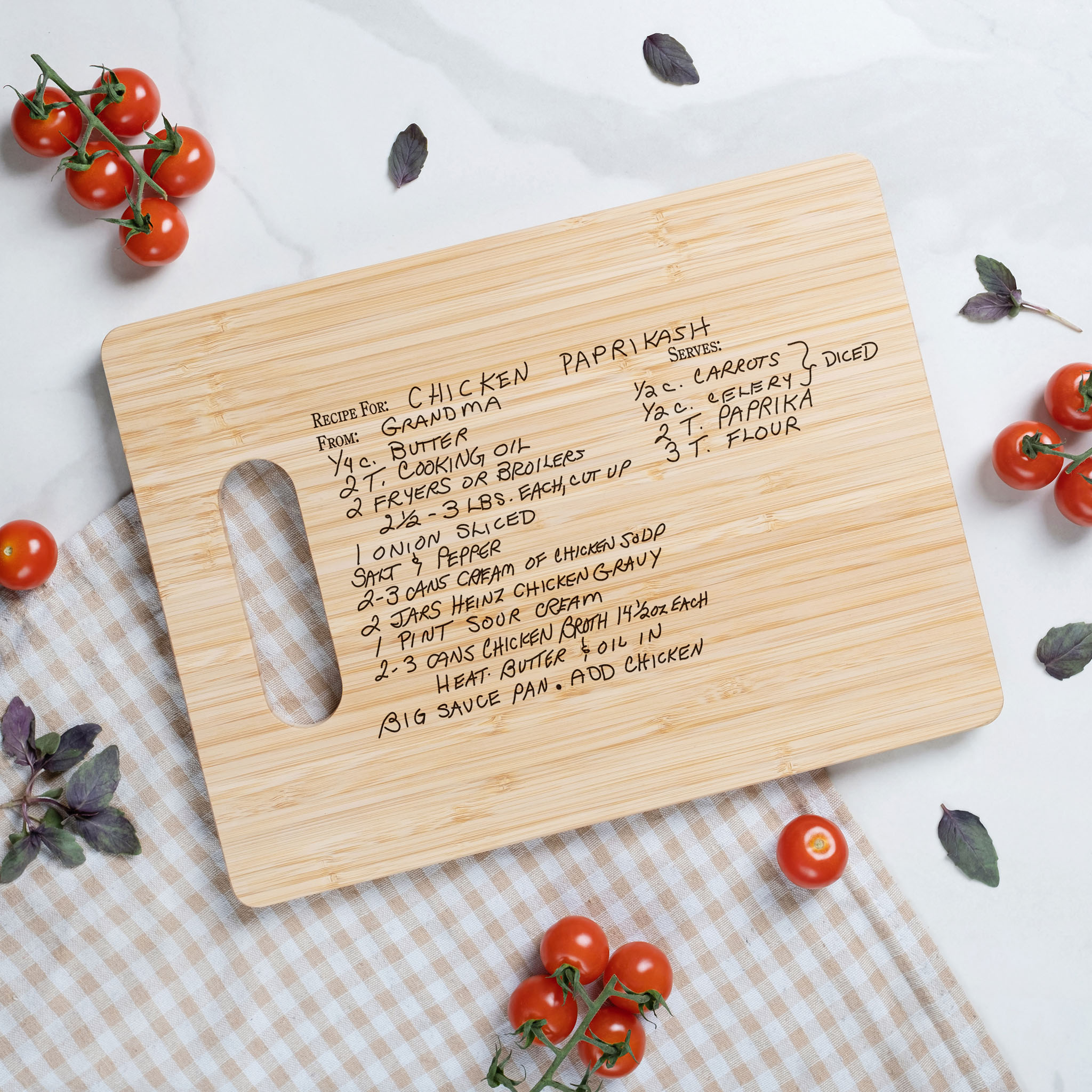 Custom Recipe Cutting Board