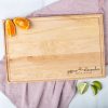 A wooden cutting board with orange slices on it.