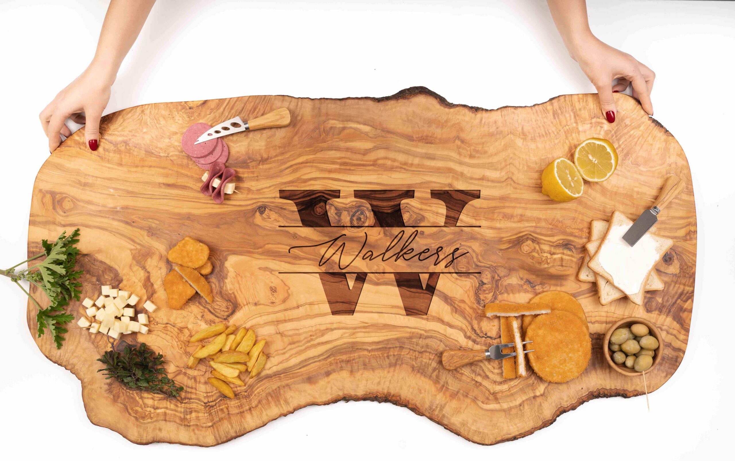 X-Large Olive Wood Charcuterie Board Personalized with logo