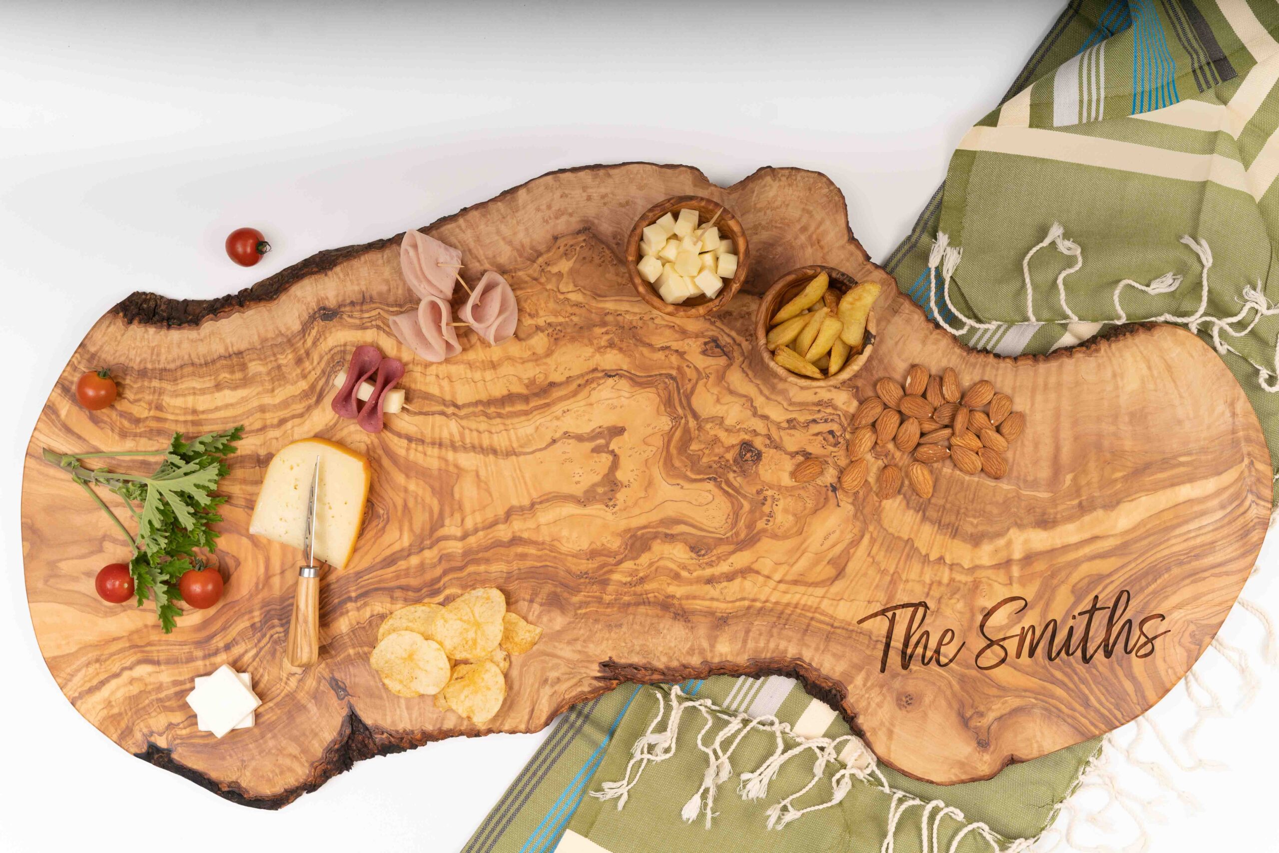 X-Large Olive Wood Charcuterie Board Personalized