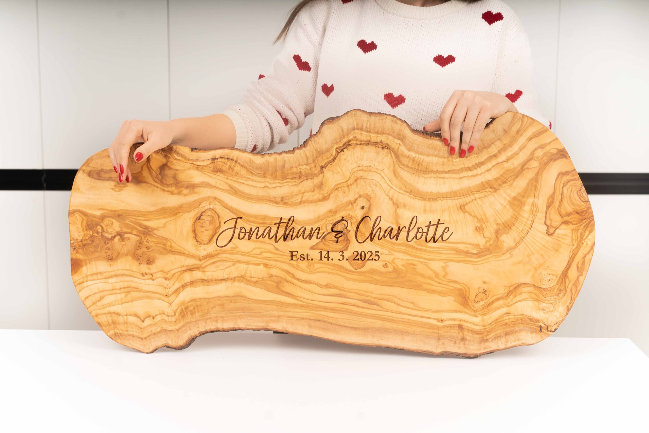 X-Large Olive Wood Charcuterie Board Personalized