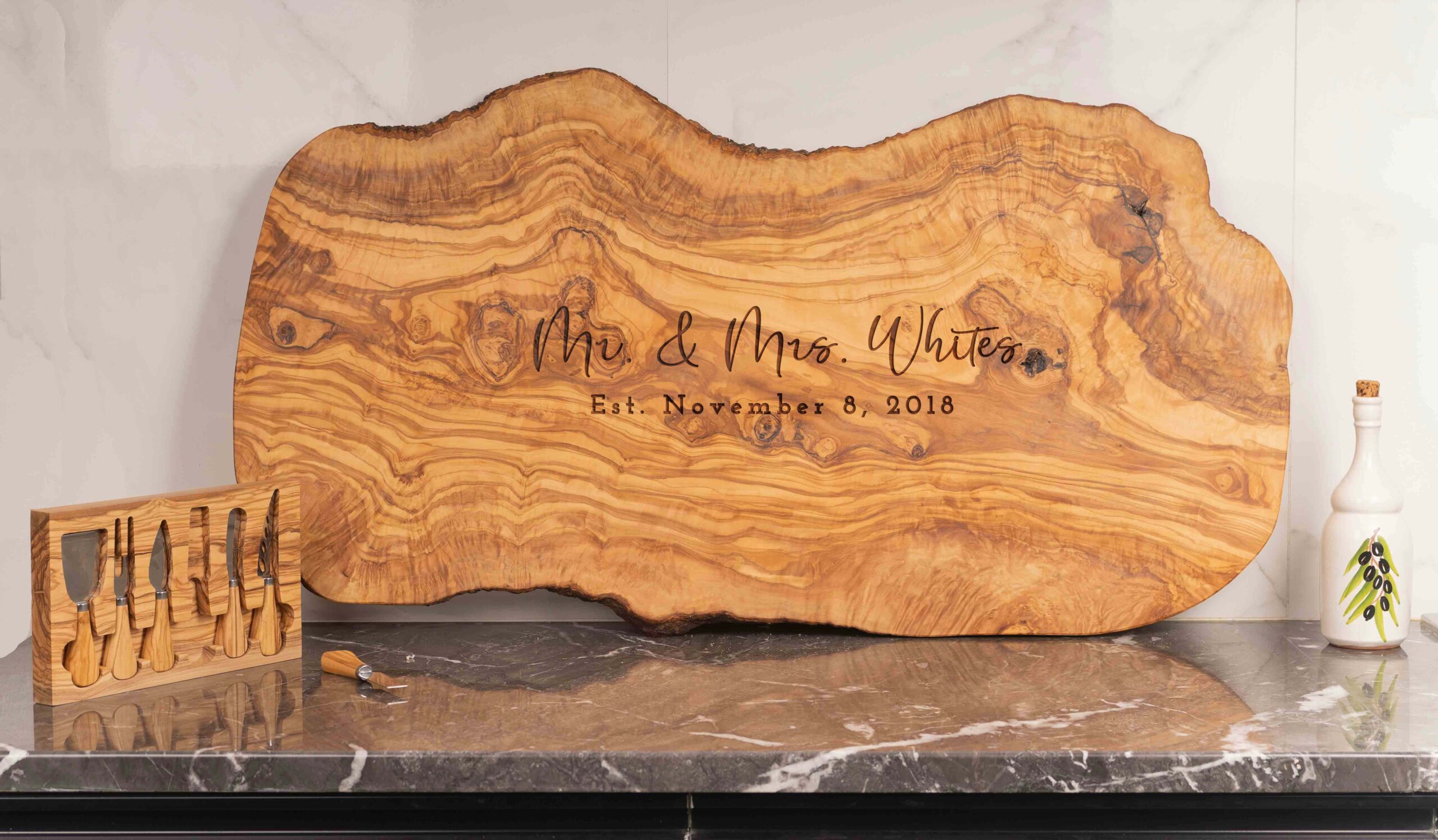 X-Large Olive Wood Charcuterie Board Personalized