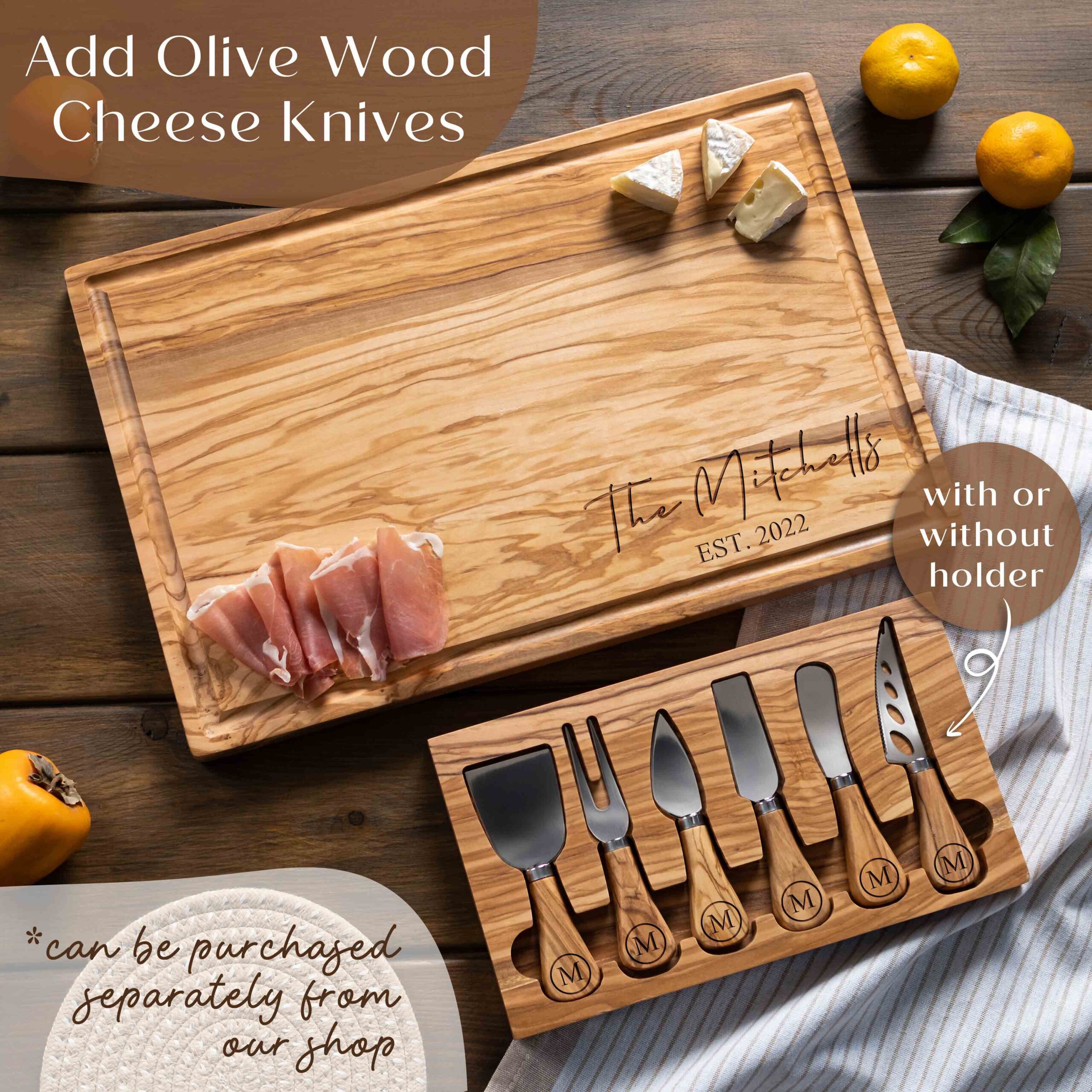 Personalized Olive Wood Cutting Board