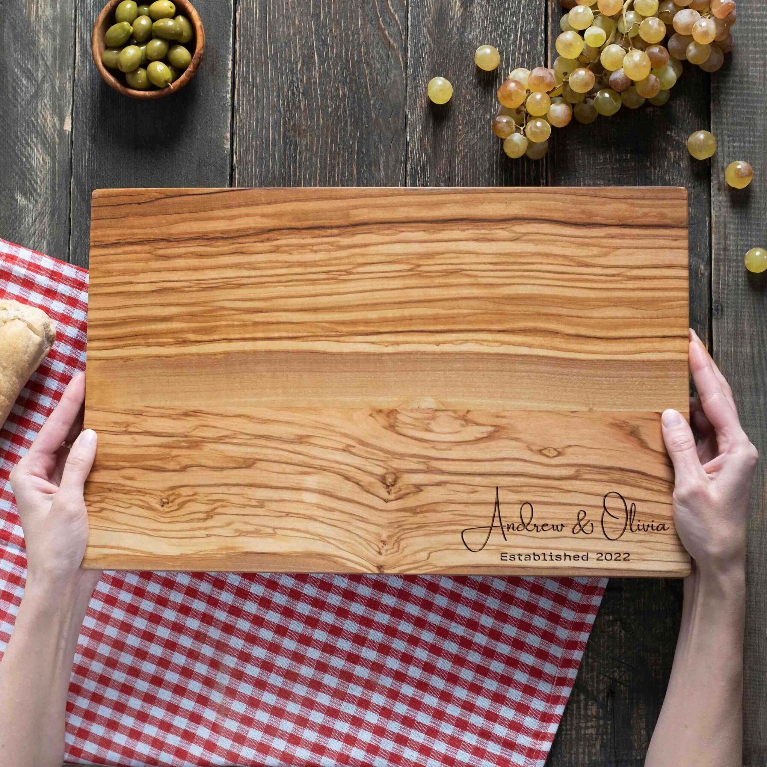 Personalized Olive Wood Cutting Board with logo