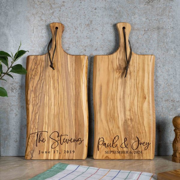 Personalized Olive Wood Cutting Board with Handle