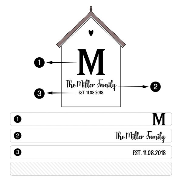 Alternative view of Personalized Rustic Family Name Sign with Hanging Rope