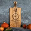 Personalized Olive Wood Cutting Board with Handle (17x8)