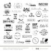 A collection of black and white barbecue-themed logos and emblems for various family grill events and businesses.