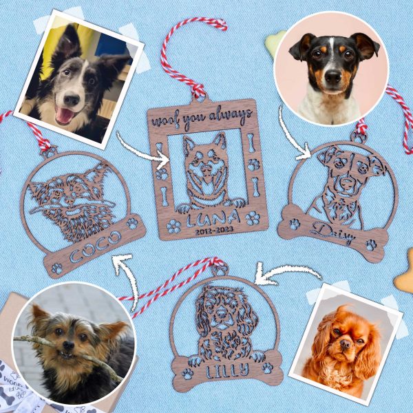 Alternative view of Custom Christmas Tree Dog Ornament