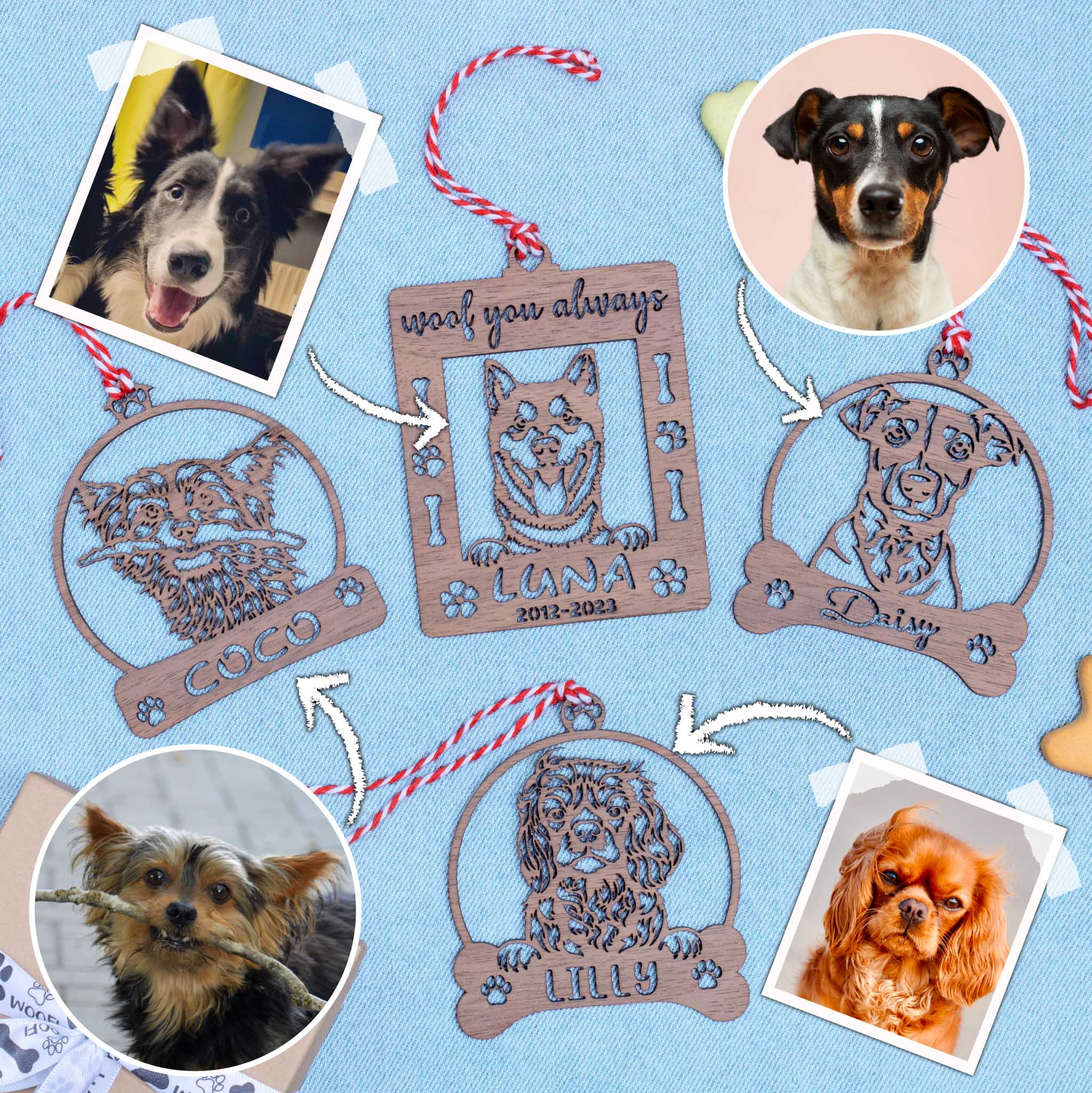 Custom Christmas Tree Dog Ornament - Image 2