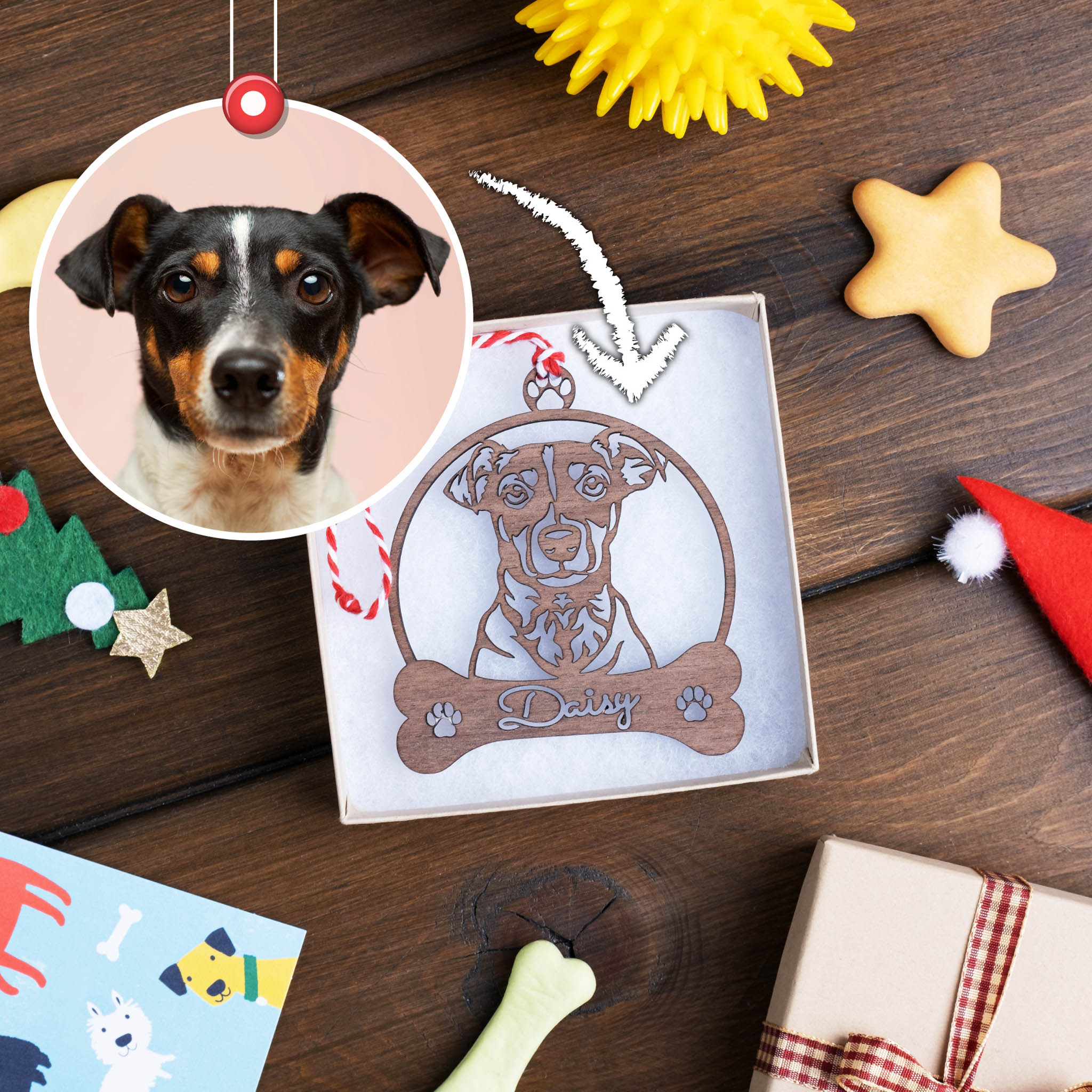 Custom Christmas Tree Dog Ornament