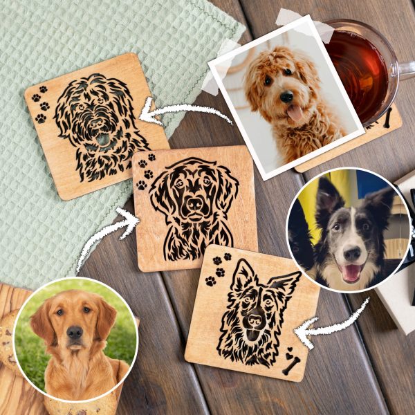 Custom Dog Coasters - Set of 4