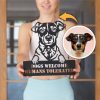 Custom Cut-Out Pet Memorial Plaque with Wooden Holder