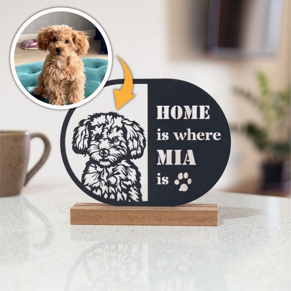 Custom Cut-Out Pet Memorial Plaque with Wooden Holder