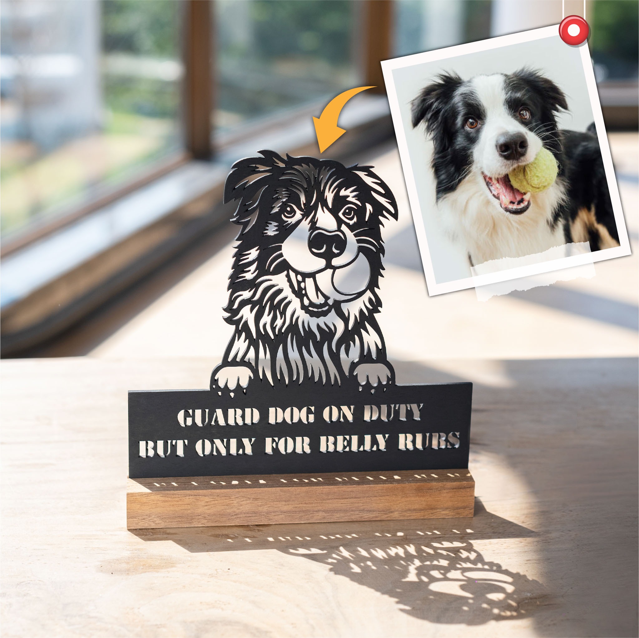 Custom Cut-Out Pet Memorial Plaque with Wooden Holder