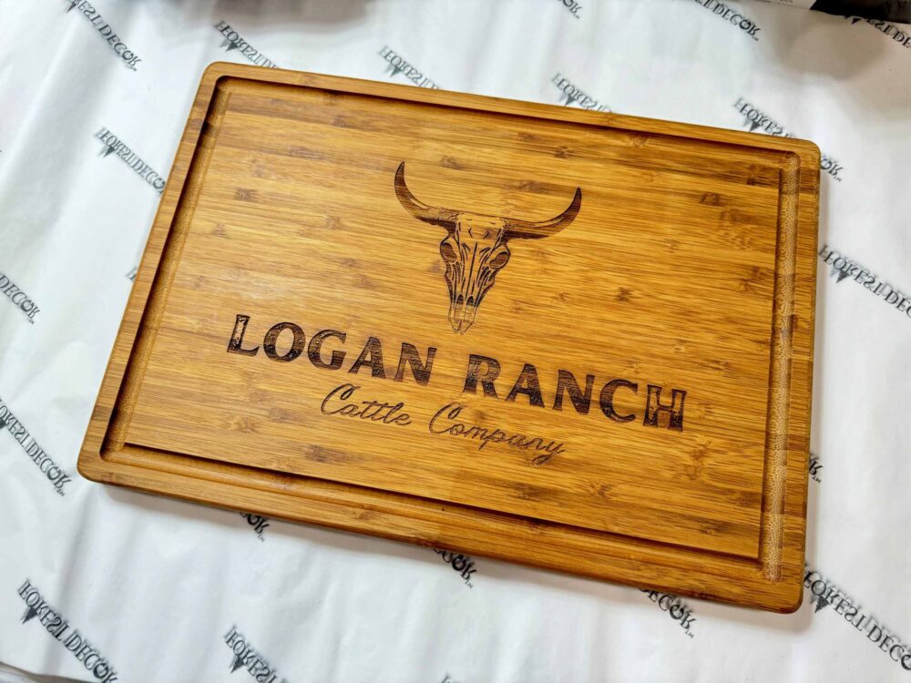 Olive wood cutting boards with logo
