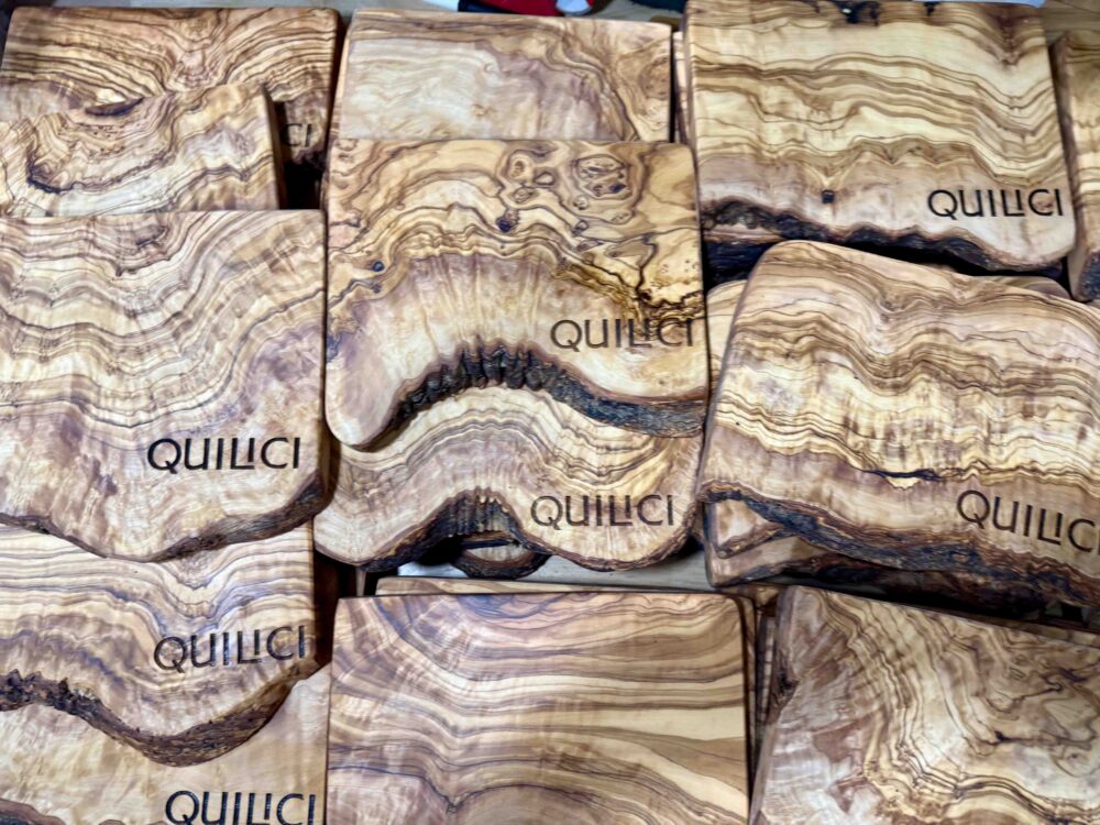 Olive wood cutting boards with logo