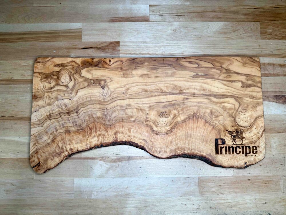 Olive wood live edge cutting boards with logo