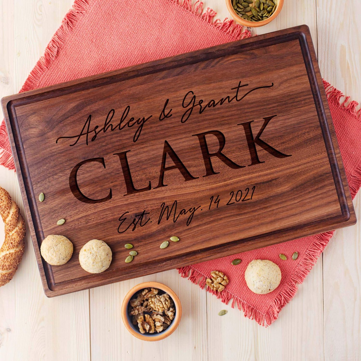 Walnut Cutting Boards with Juice Grooves