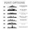 A list of font options for the new york skyline.
