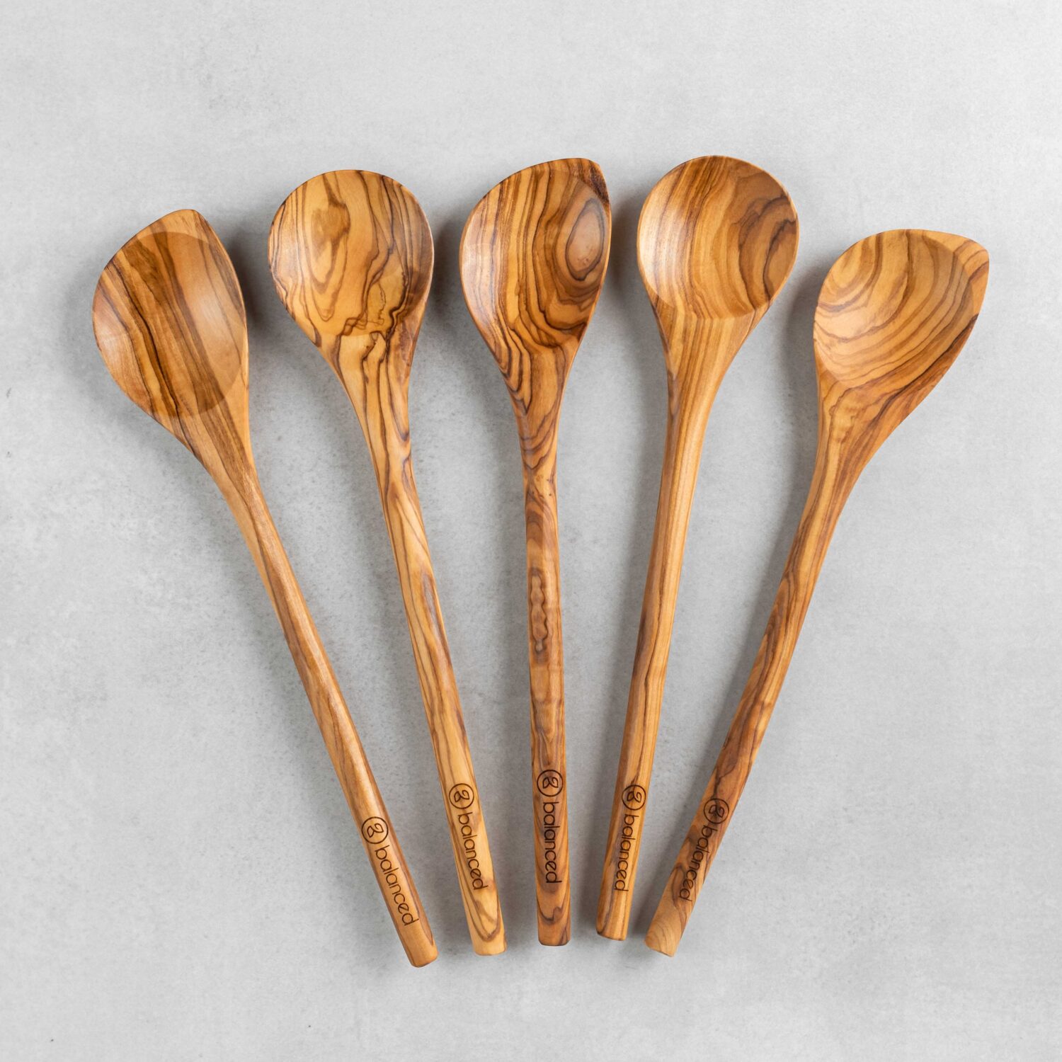 Olive wood spoons with corporate logo
